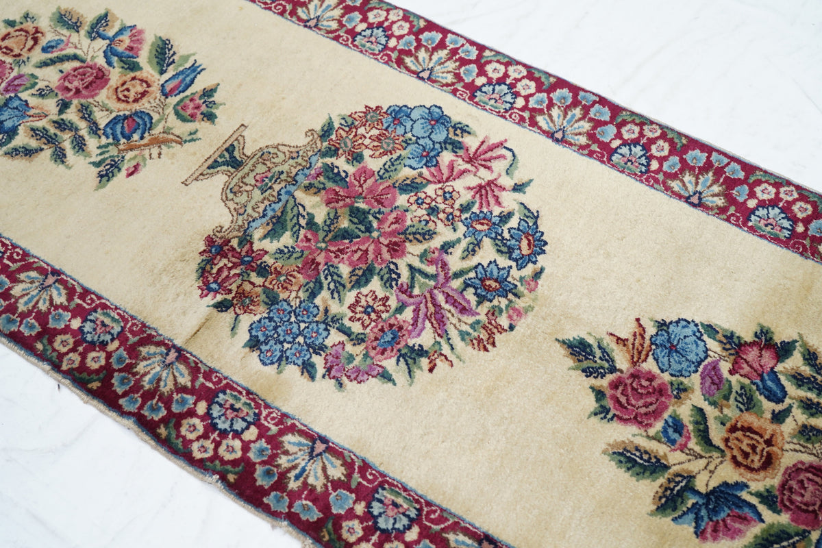 Fine Antique  Kerman Long Rug 2'5'' x 16'2''
