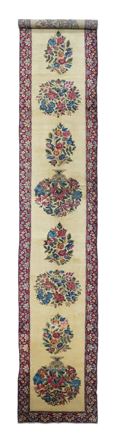 Fine Antique  Kerman Long Rug 2'5'' x 16'2''
