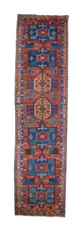Antique Heriz Runner 3'4'' x 14'4''