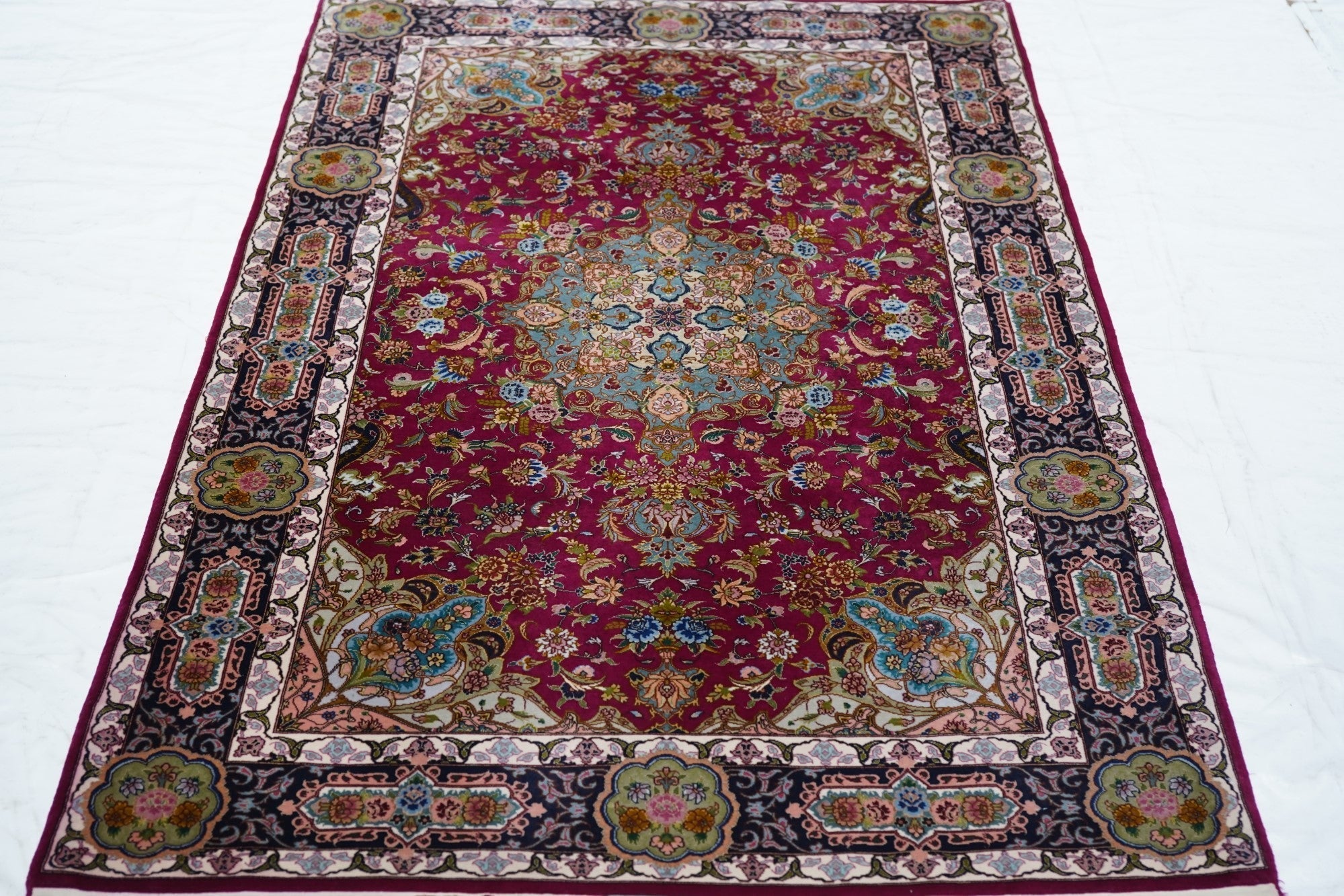 Extremely Fine Tabriz Wool & Silk Rug 3'4'' x 5'3''