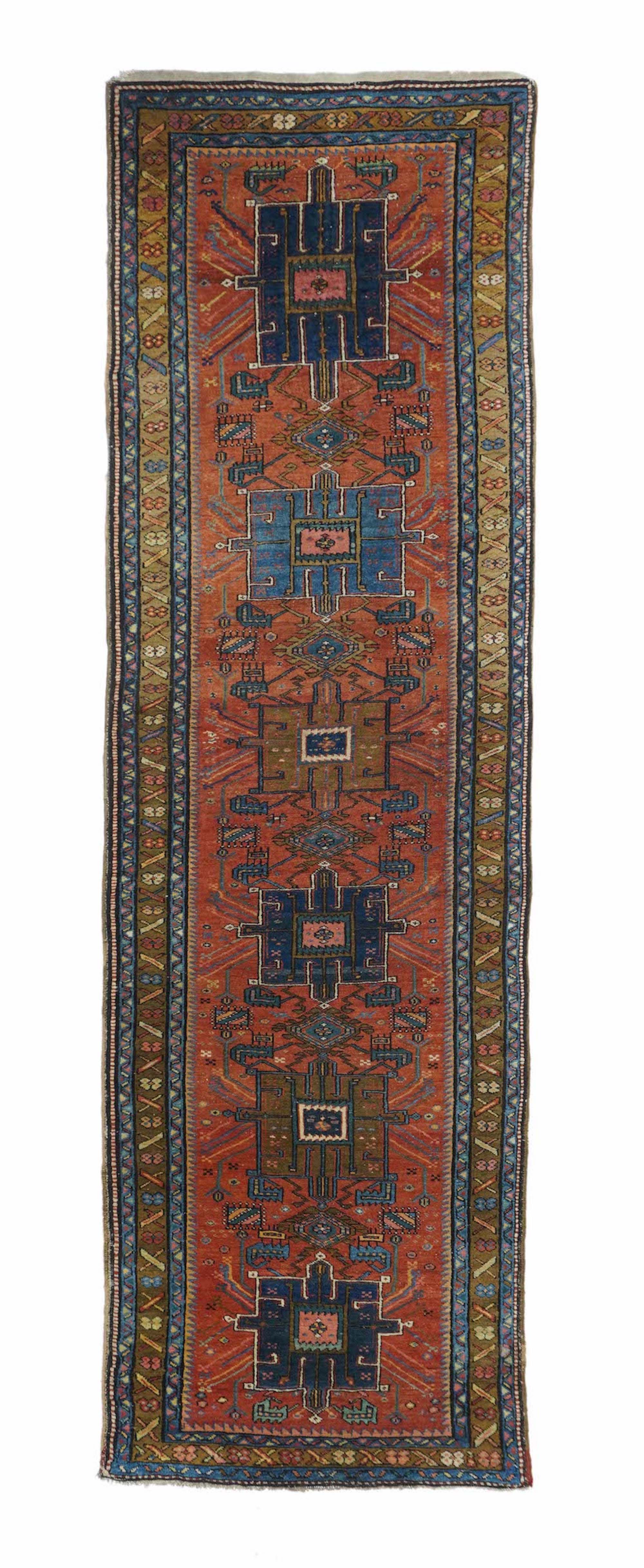 Antique Heriz Runner 3'5'' x 10'4''