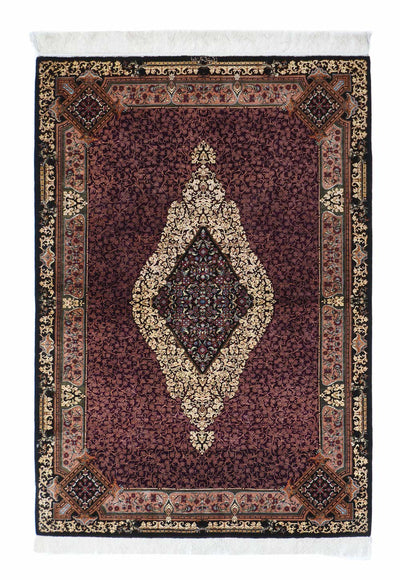 Fine Vintage  silk Qum signed Jamshidi Rug 3'4'' x 4'11''