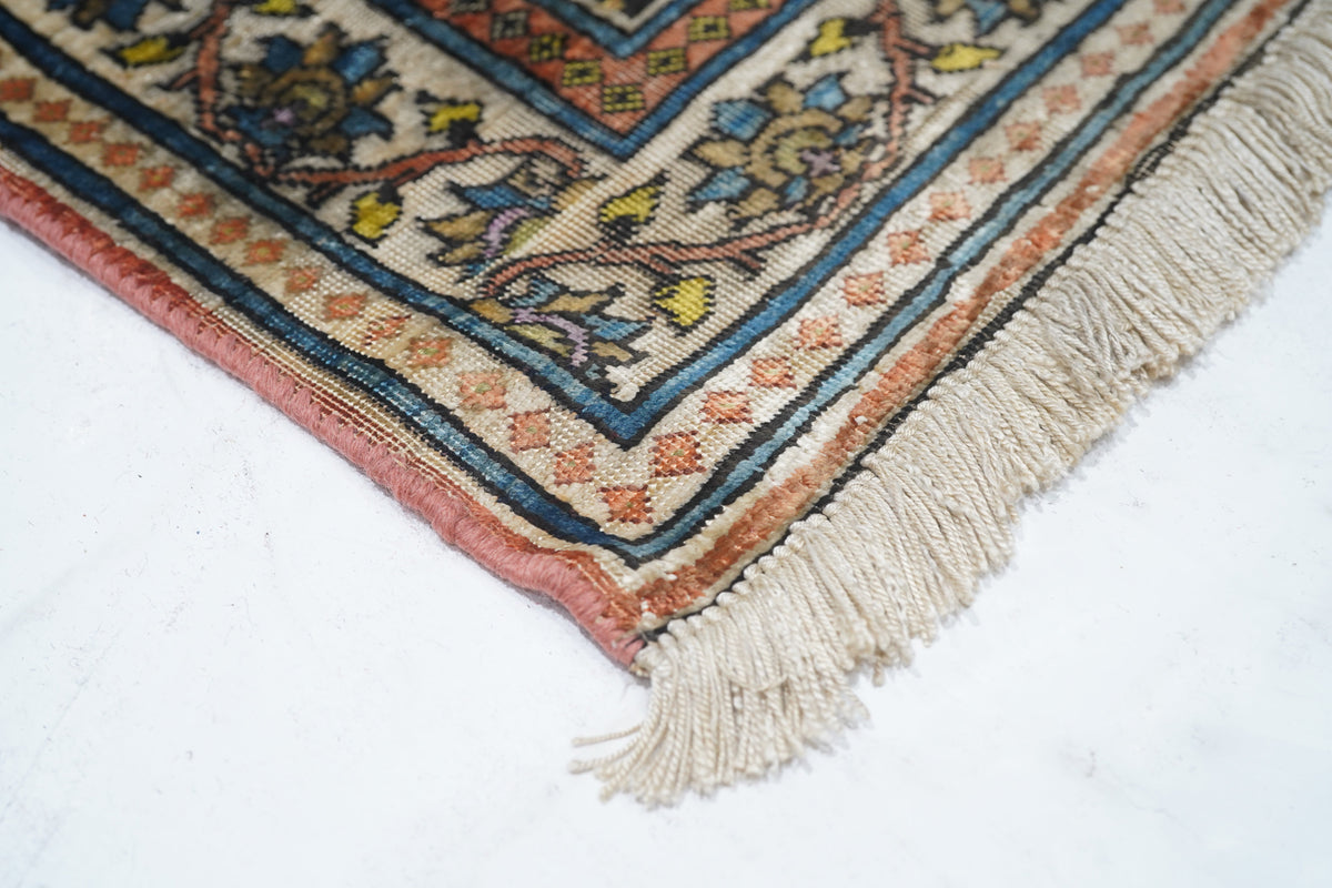 Antique Silk Rug 4'3'' x 5'5''