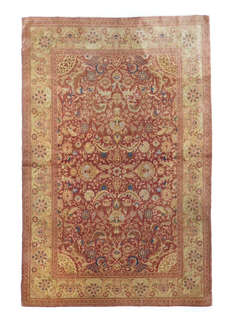 Antique Turkish Silk Signed Hereke Rug 4'3'' x 6'8''