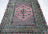 Fine Vintage Kashmiri Silk Rug 4'1'' x 6'3''
