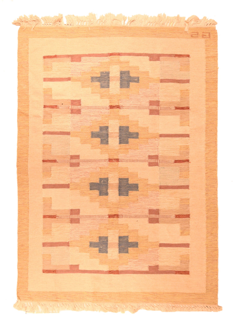 Vintage Swedish Kilim 4'6'' x 6'5''