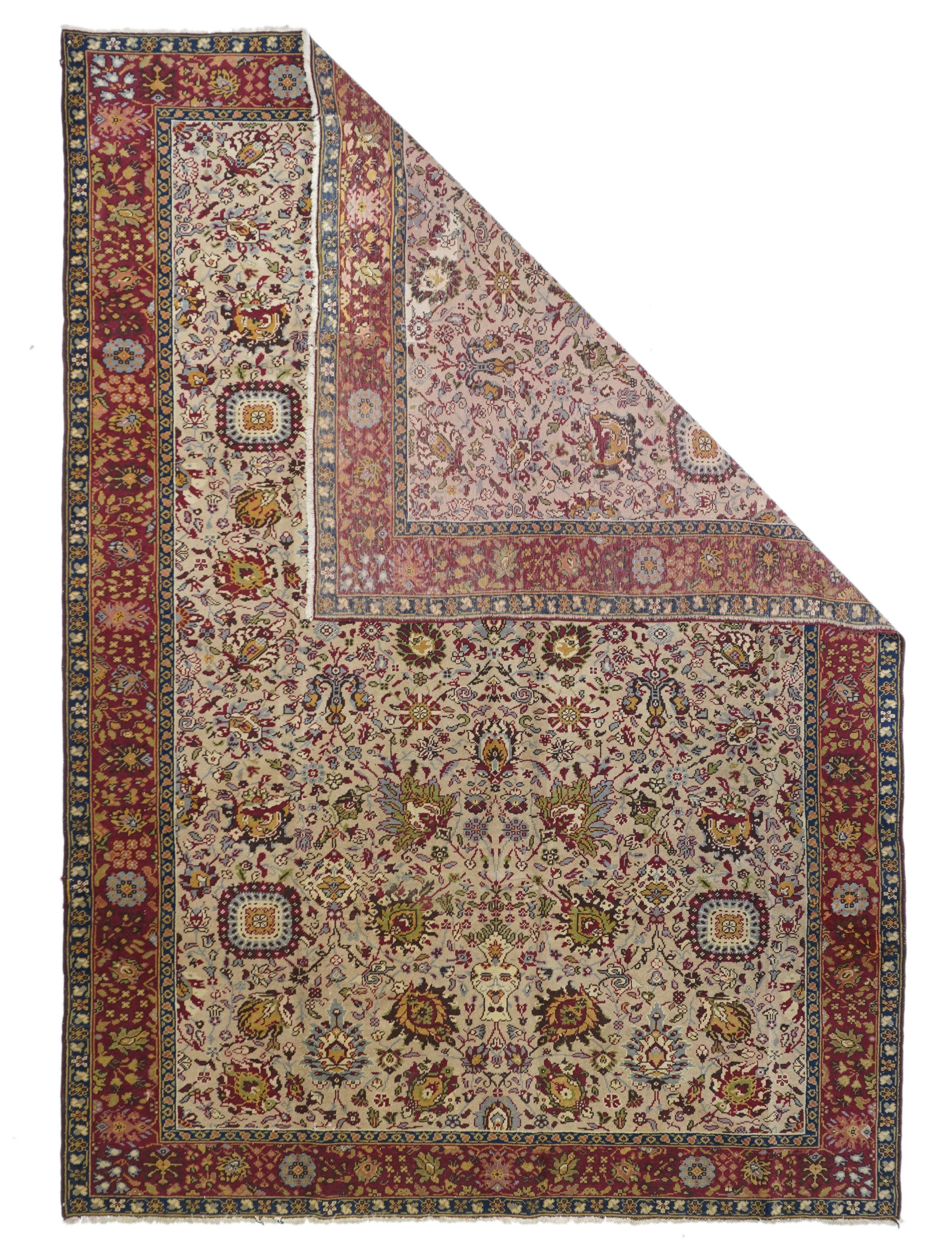 Vintage Turkish Wool Rug 6' 3" x 9' 3"
