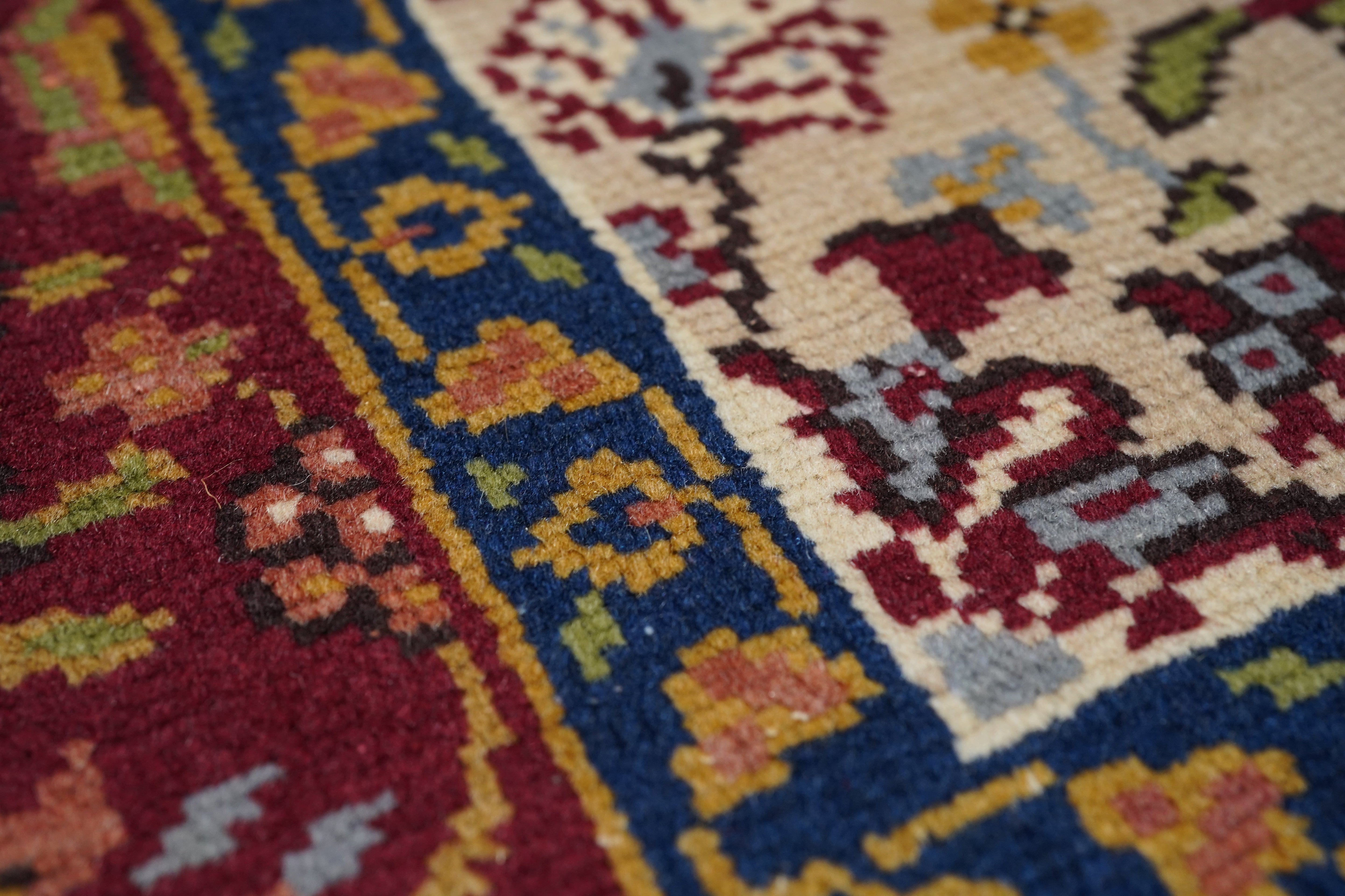 Vintage Turkish Wool Rug 6' 3" x 9' 3"