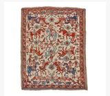 Extremely Rare Antique  Bakshayesh Unique Hunting Scene 4'8" x 5' 11''