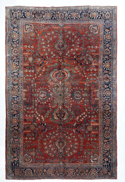 Antique  Mohajeran Sarouk Rug 7'1
