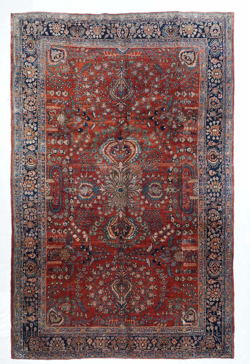 Antique  Mohajeran Sarouk Rug 7'1