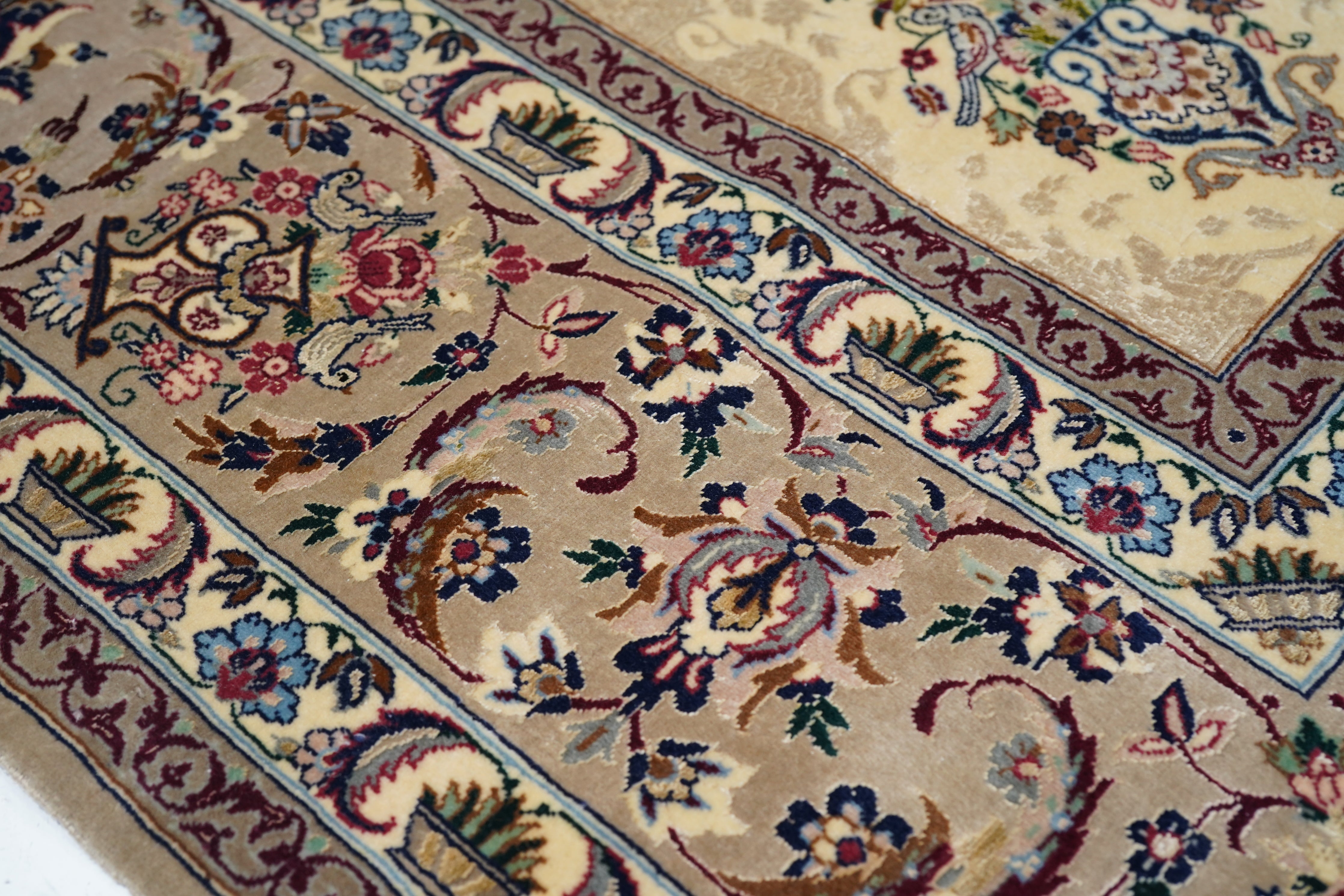 Extremely Fine  Isfahan Wool and Silk Rug 5'1'' x 7'6''