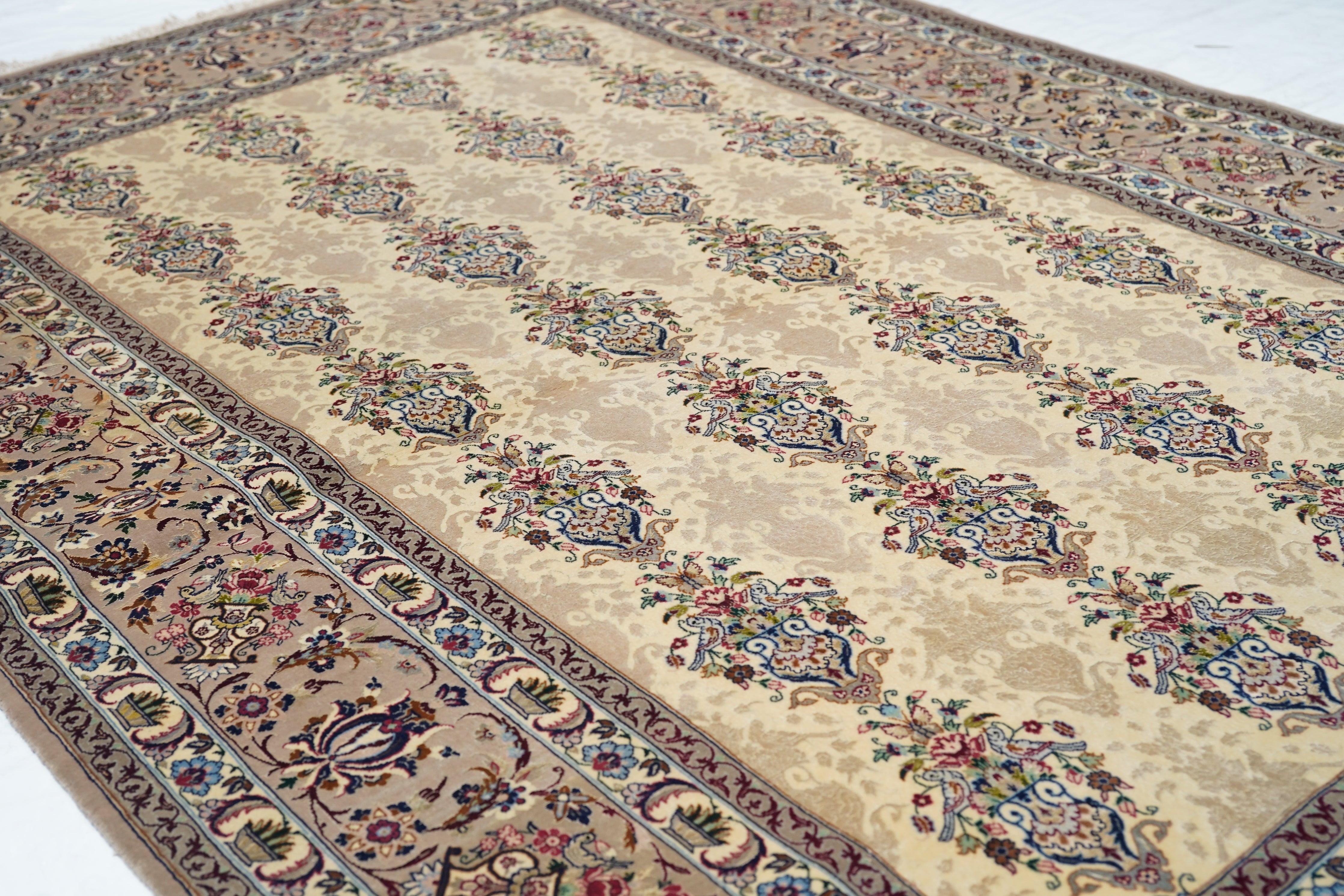 Extremely Fine  Isfahan Wool and Silk Rug 5'1'' x 7'6''