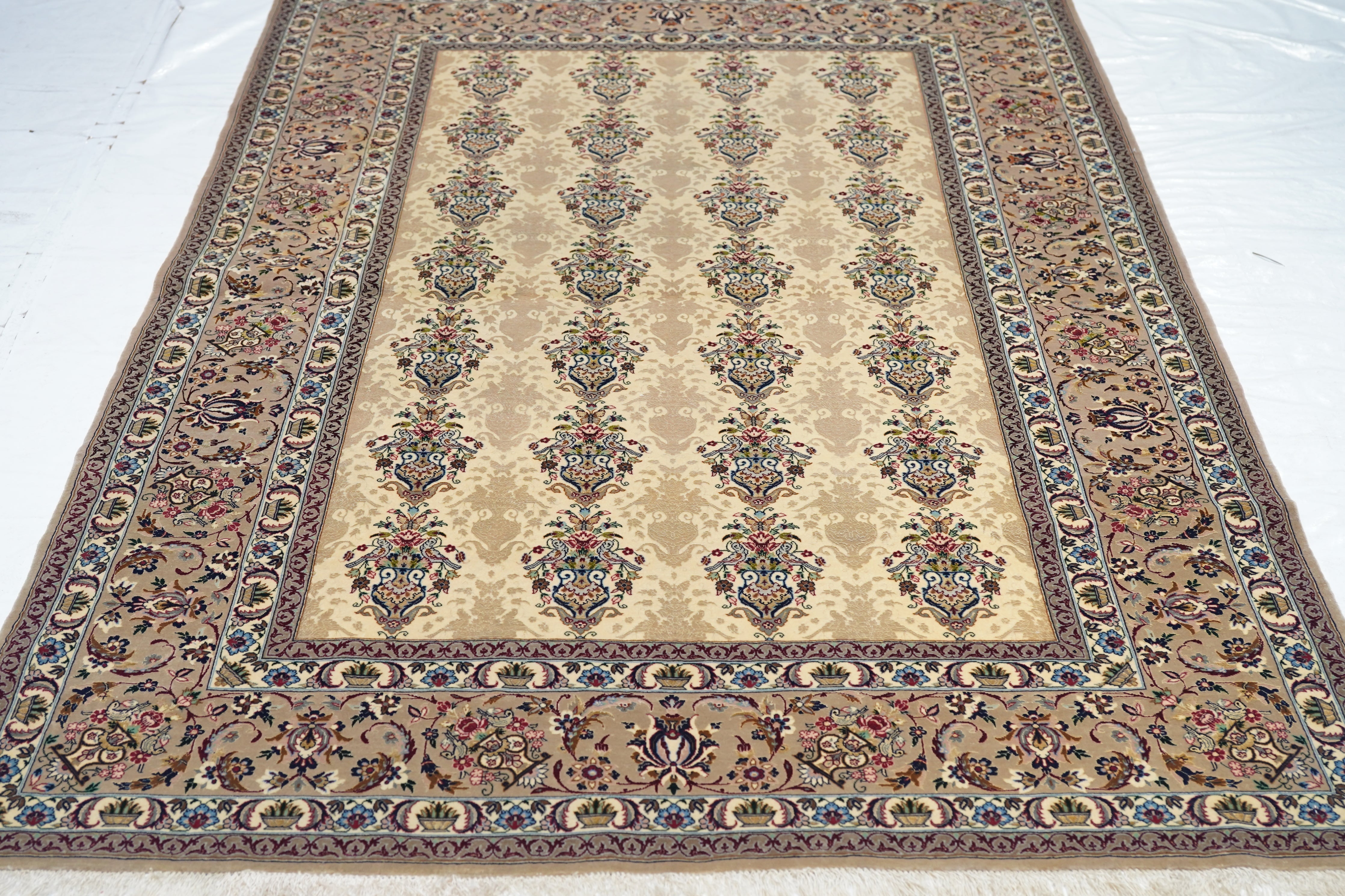 Extremely Fine  Isfahan Wool and Silk Rug 5'1'' x 7'6''