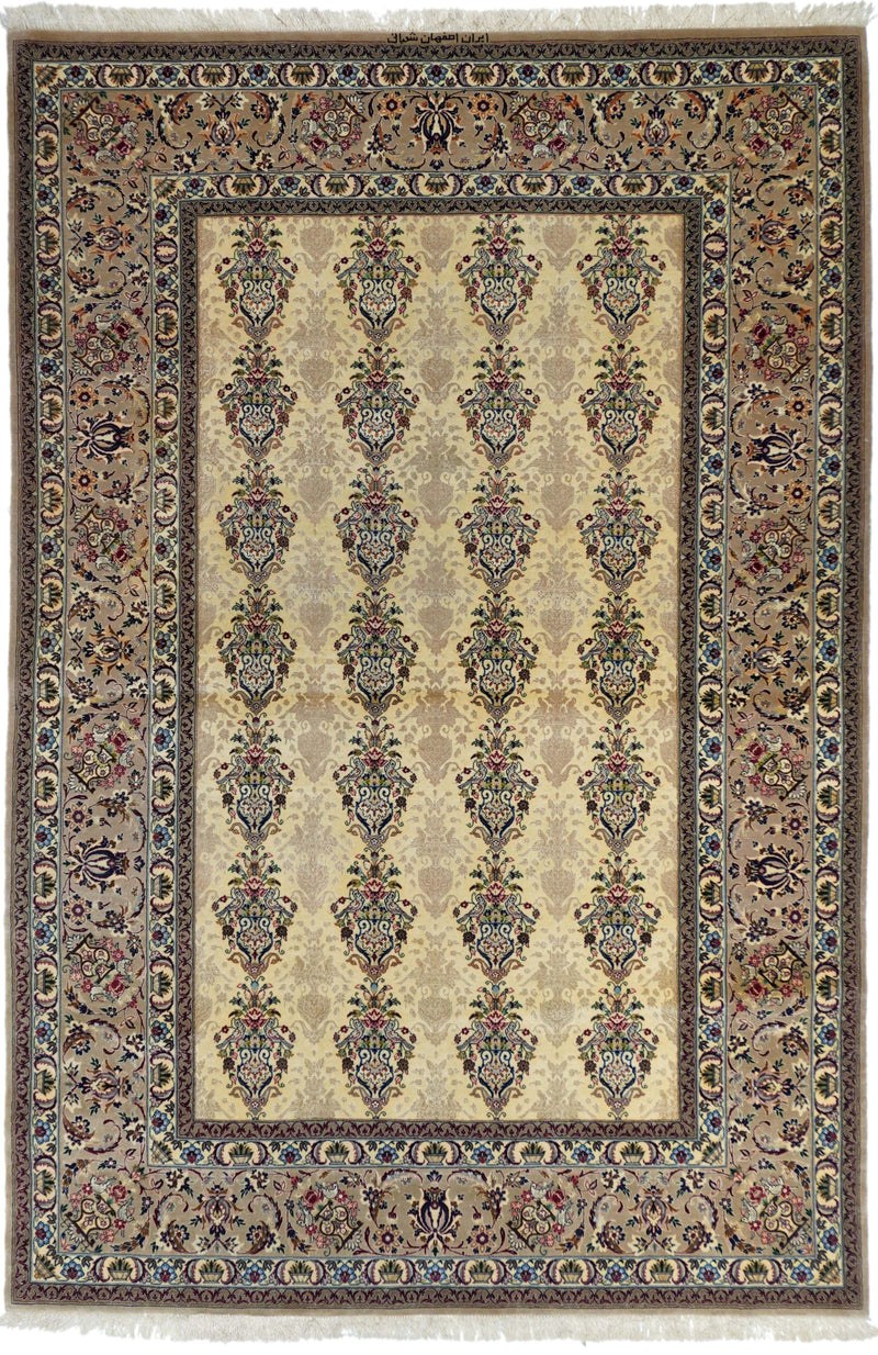 Extremely Fine  Isfahan Wool and Silk Rug 5'1'' x 7'6''