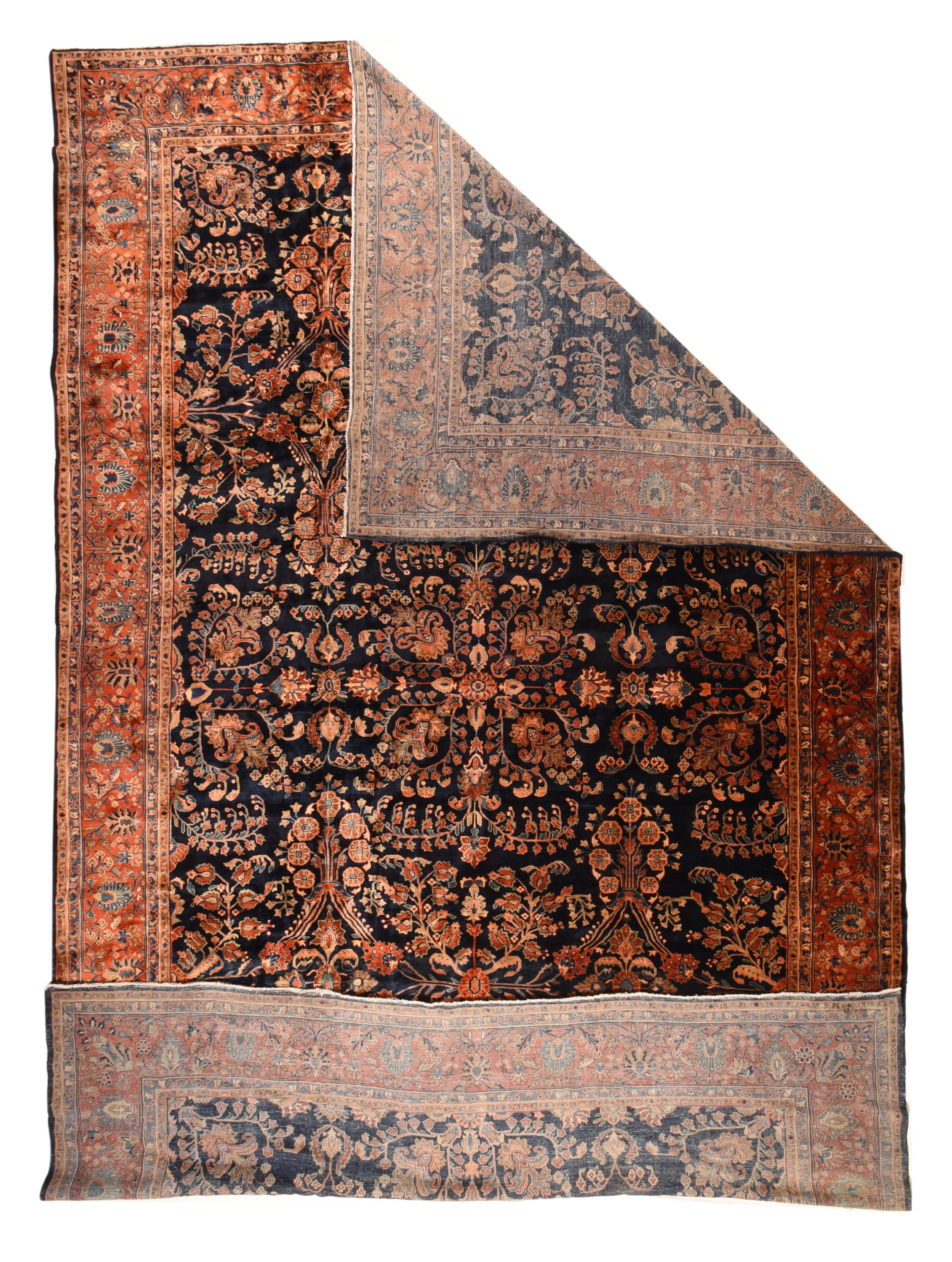 Antique  Mohajeran Sarouk Rug 13'0" x 21' 10''