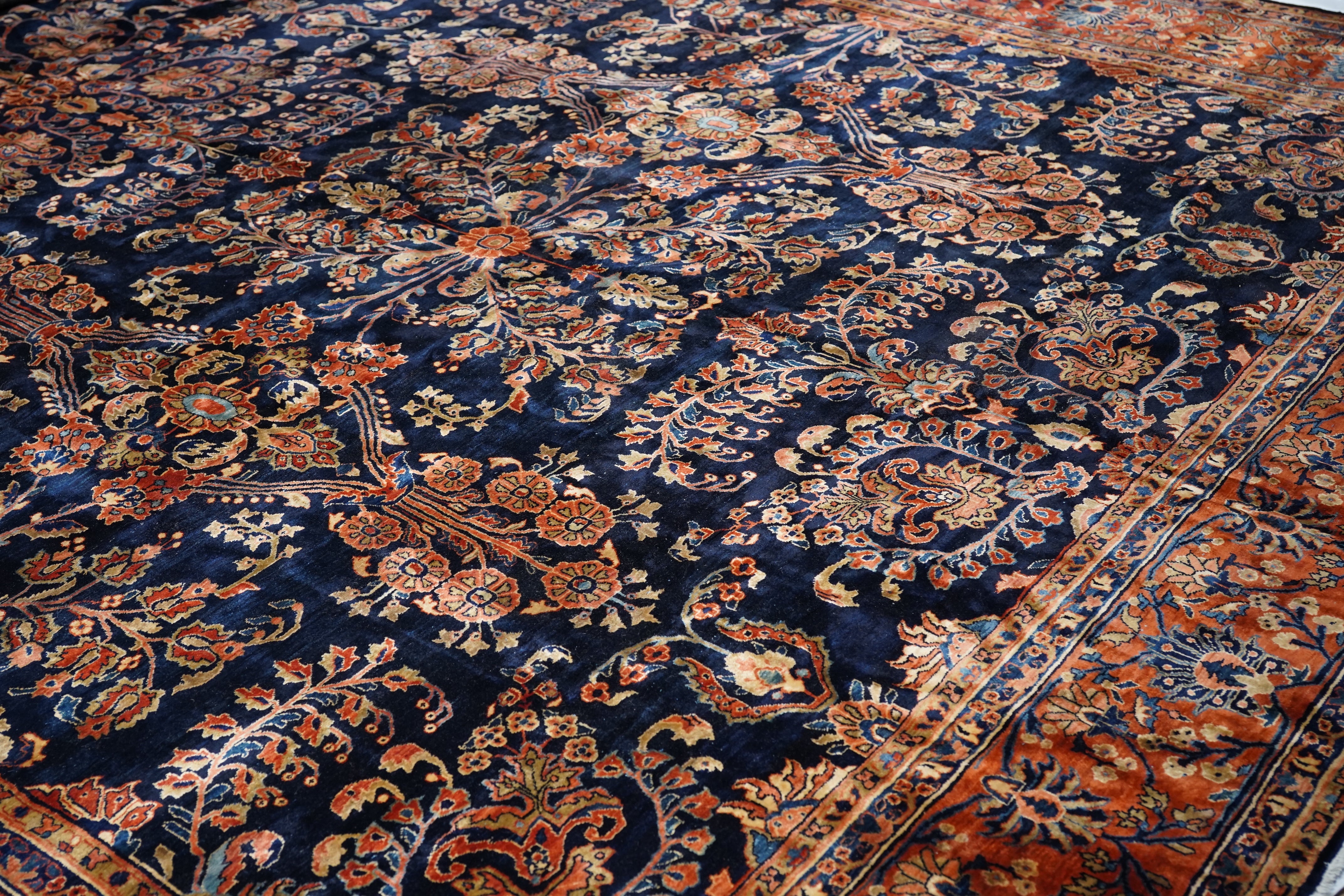Antique  Mohajeran Sarouk Rug 13'0" x 21' 10''