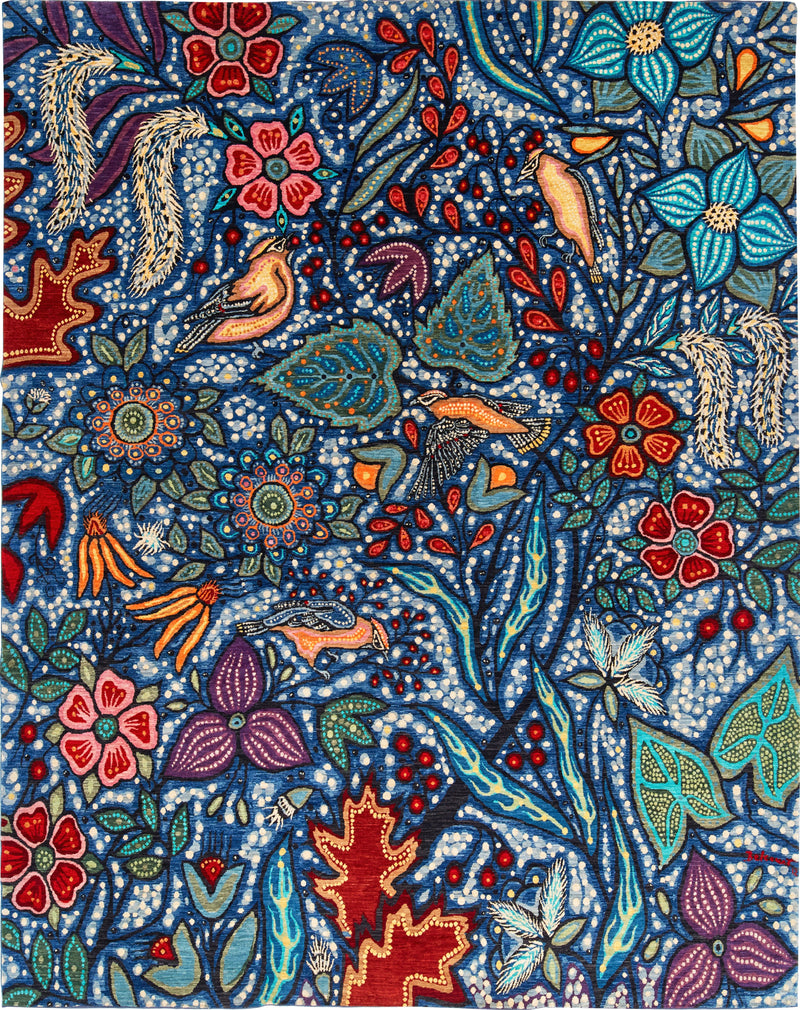 Four Cedar Waxwings Rug