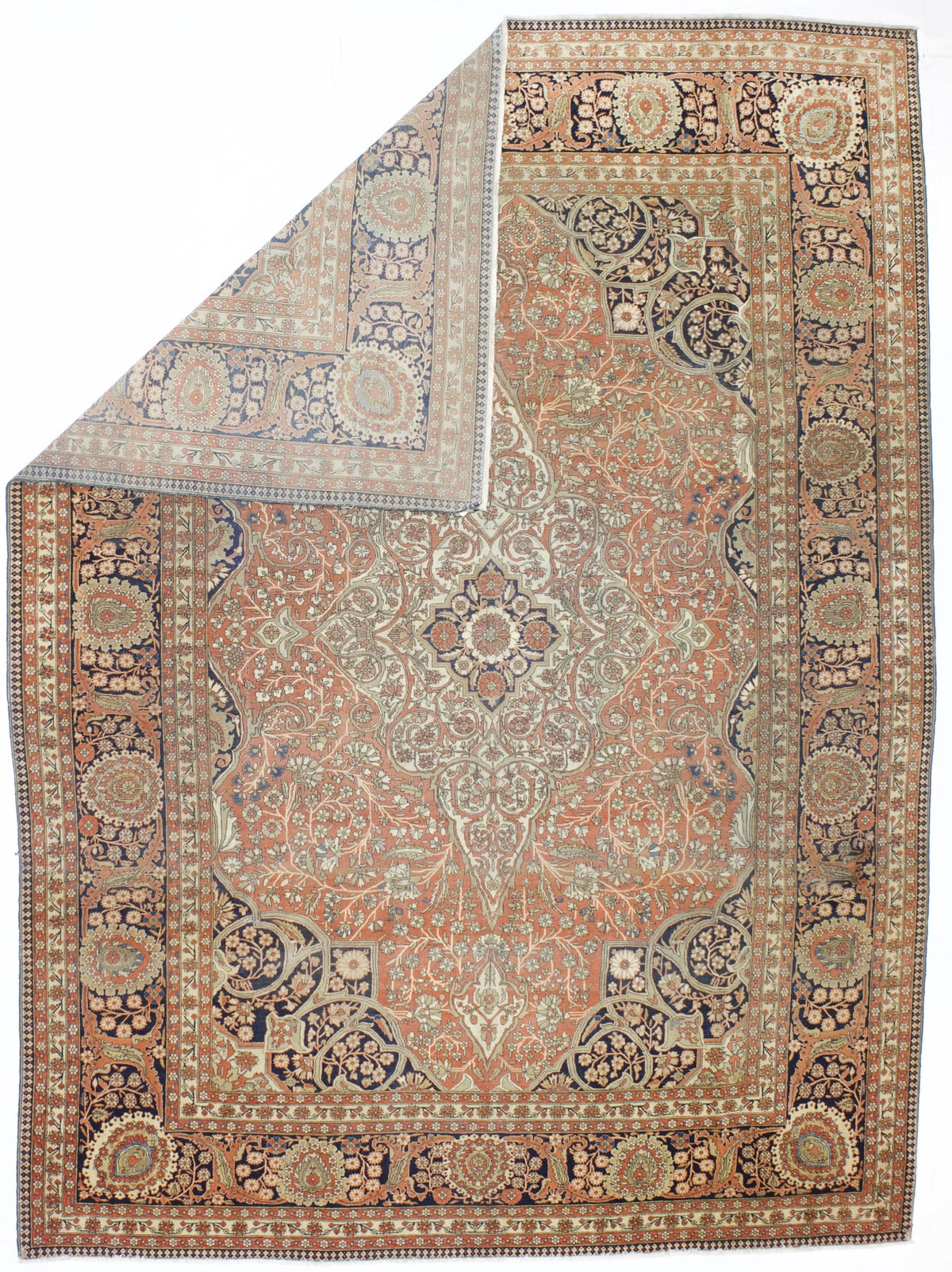 Antique Mohtasham Kashan Rug 8'4'' x 11'4''