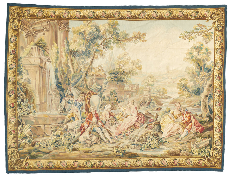 Antique Tapestry Aubusson-Beauvais Pictorial French 4'9'' x 6'3''