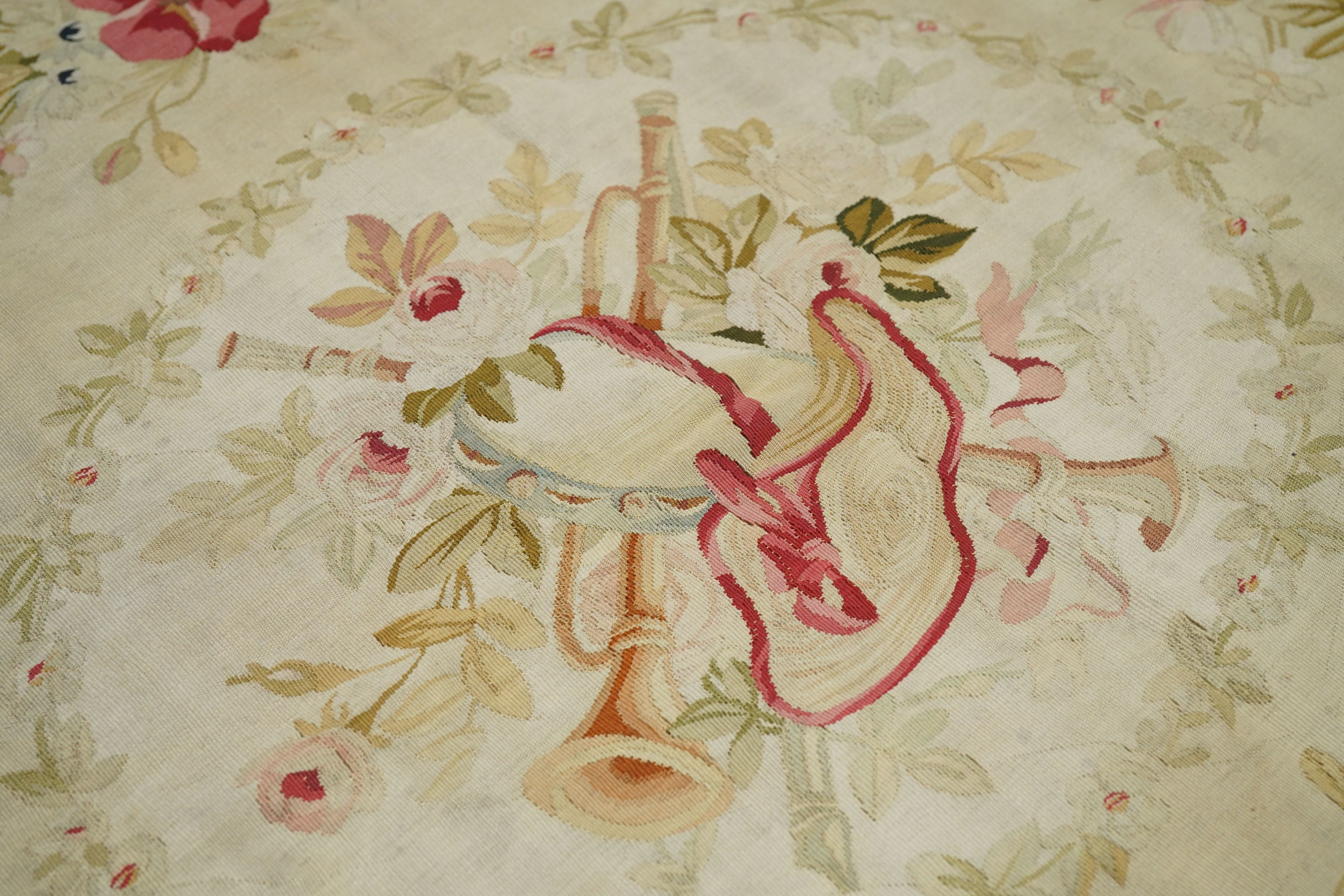 Antique Aubusson-Beauvais Rug 5'1'' x 6'2''