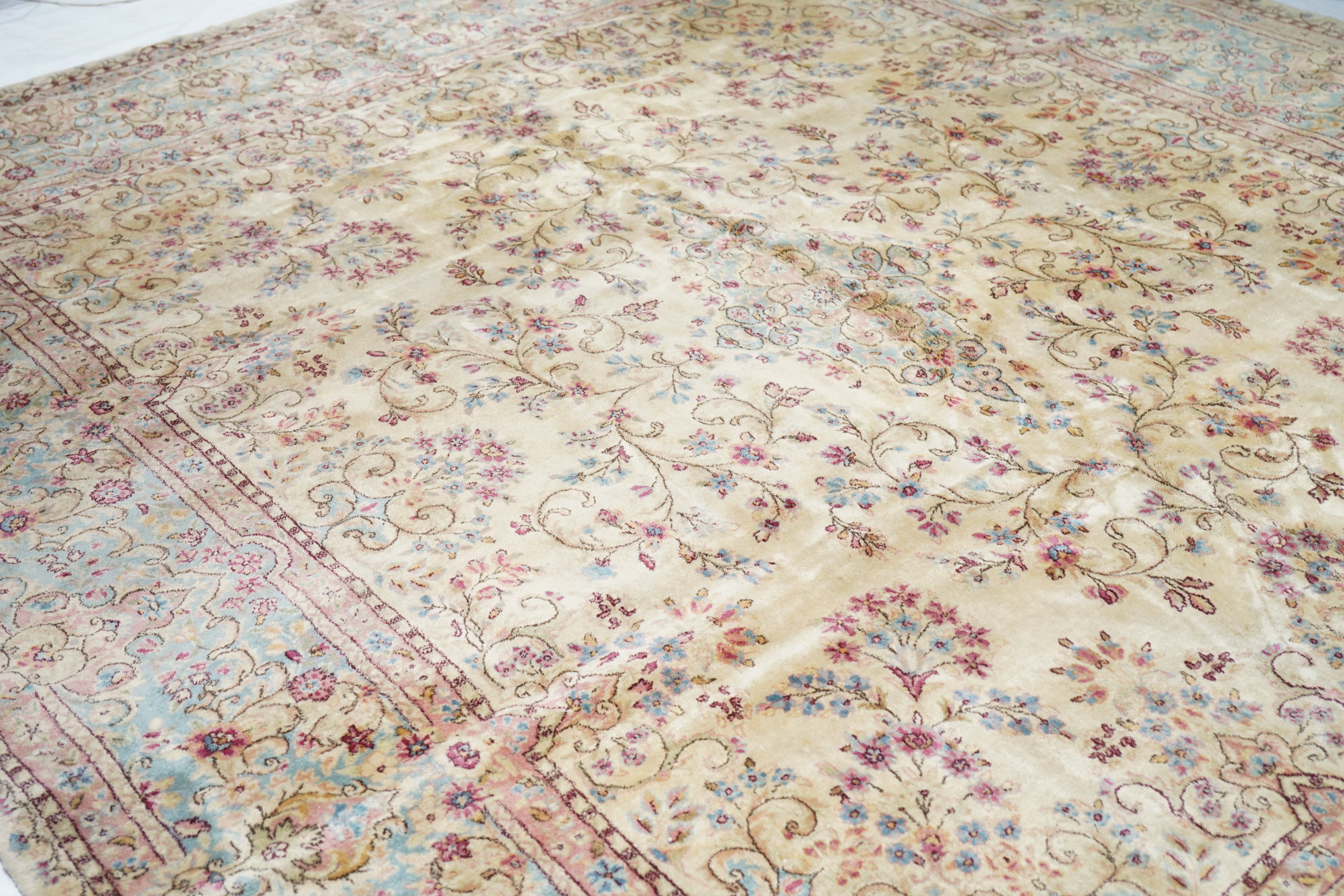 Vintage  Kerman Rug 10' 0" x 11' 0"