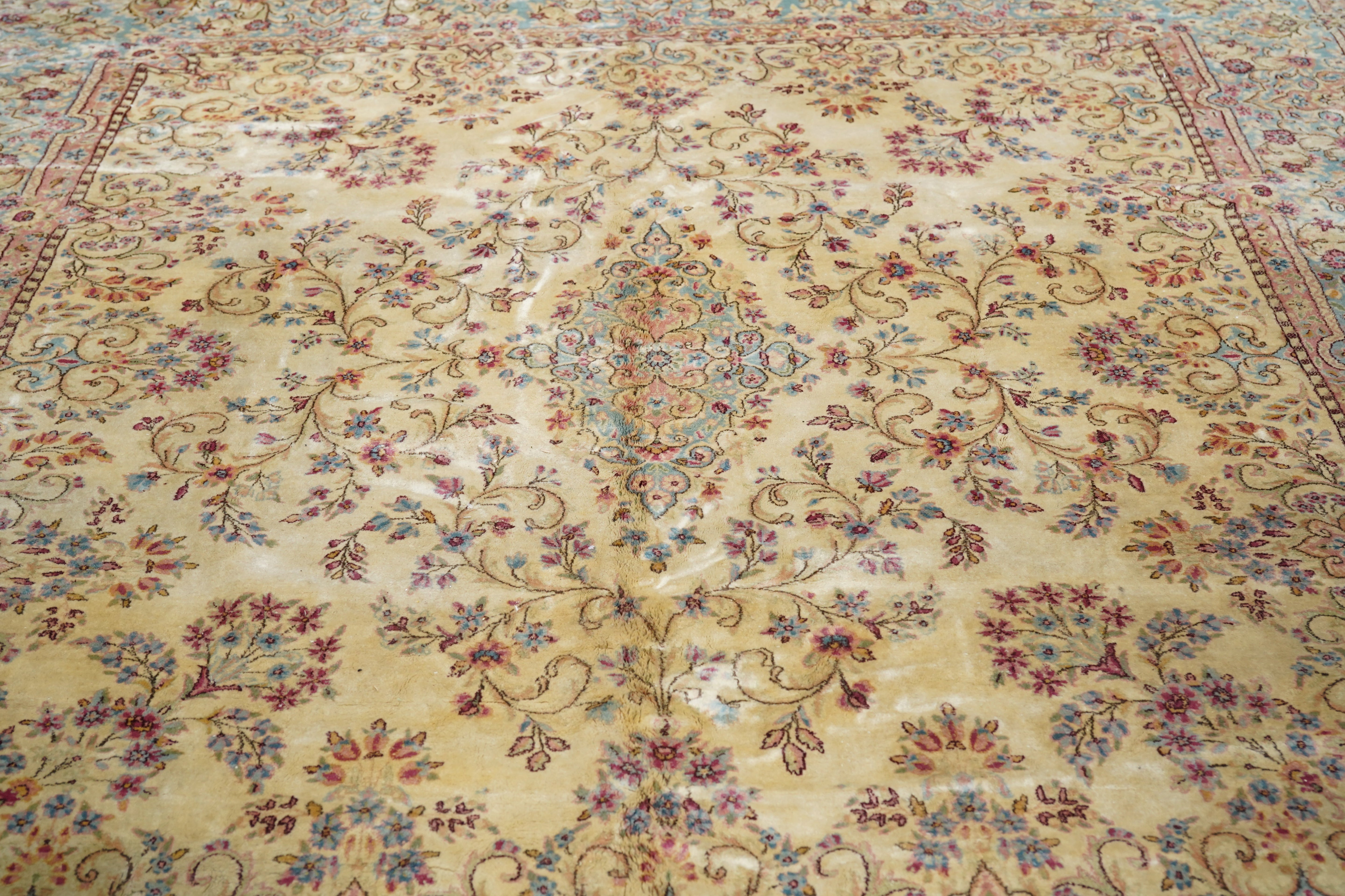 Vintage  Kerman Rug 10' 0" x 11' 0"