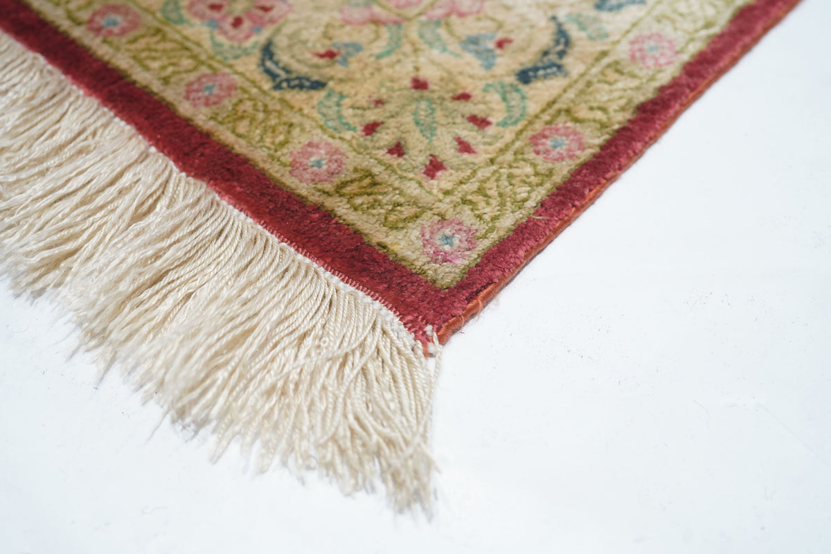 Fine  Silk Qum Runner 2'2'' x 9'3''