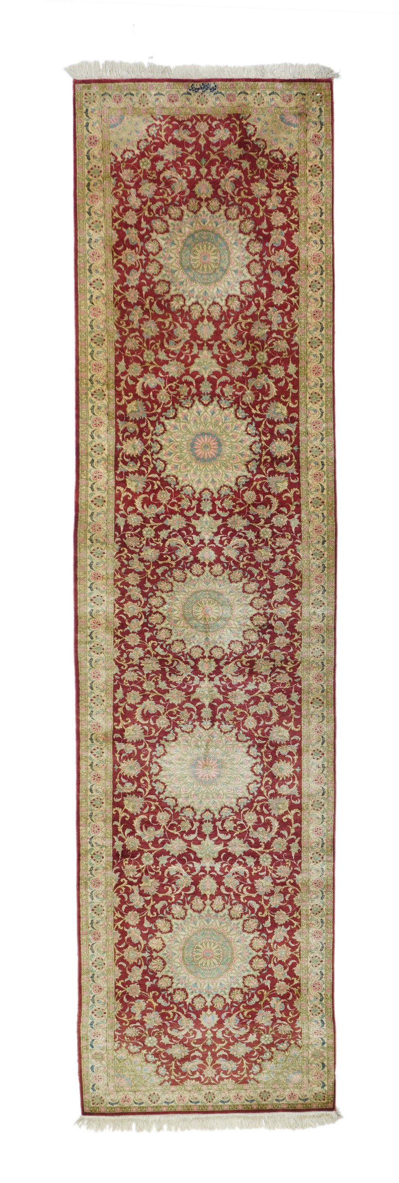 Fine  Silk Qum Runner 2'2'' x 9'3''