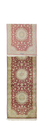 Fine  Silk Qum Runner 2'2'' x 9'3''