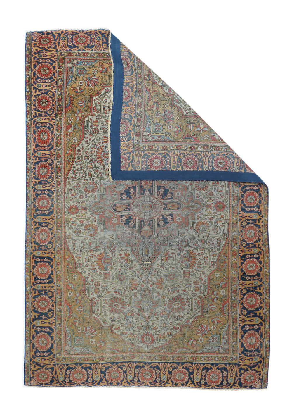 Antique Mohtasham Kashan Rug 4'0'' x 6'2''