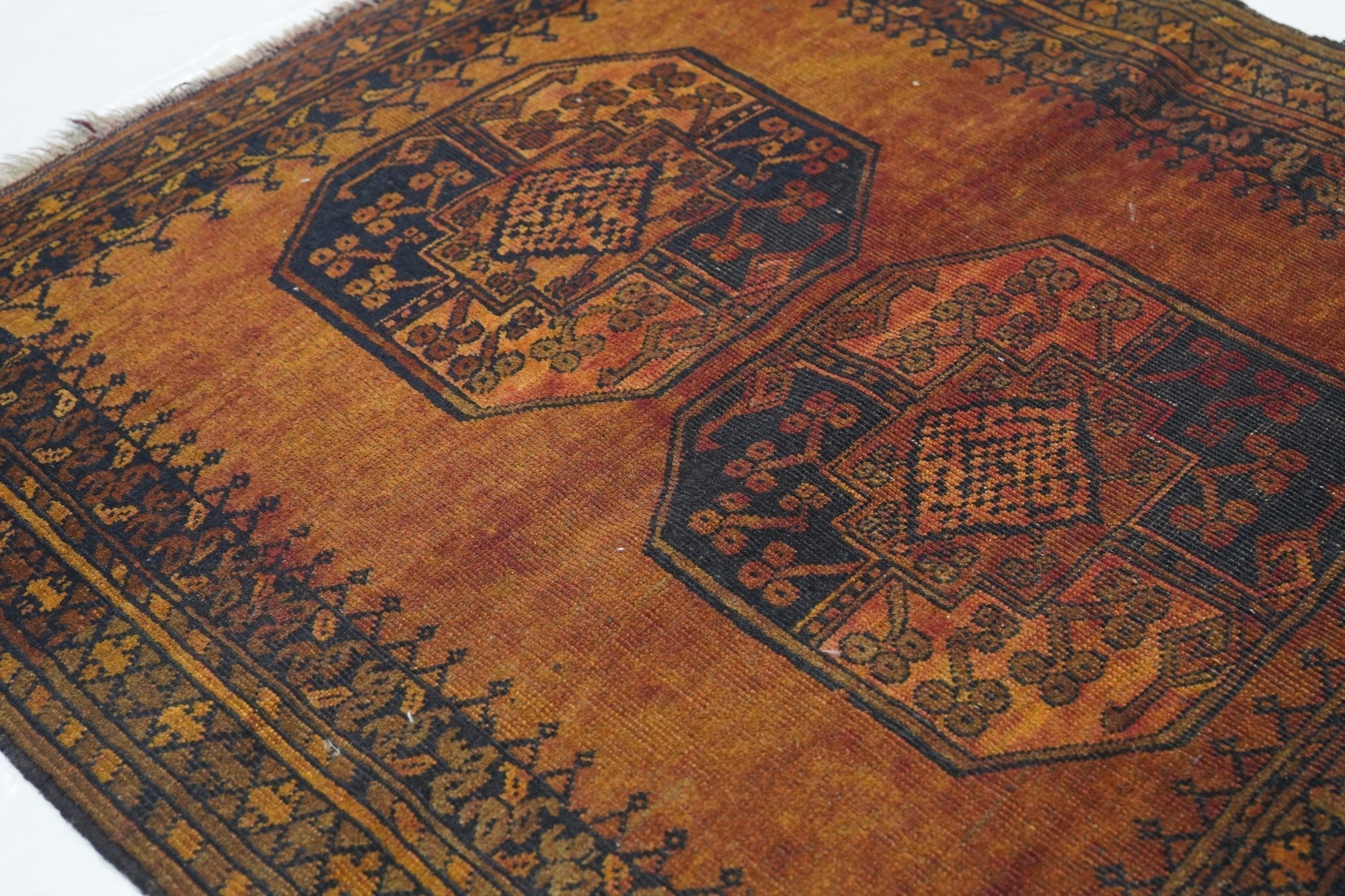 Vintage Afghan Rug 3'3'' x 3'9''