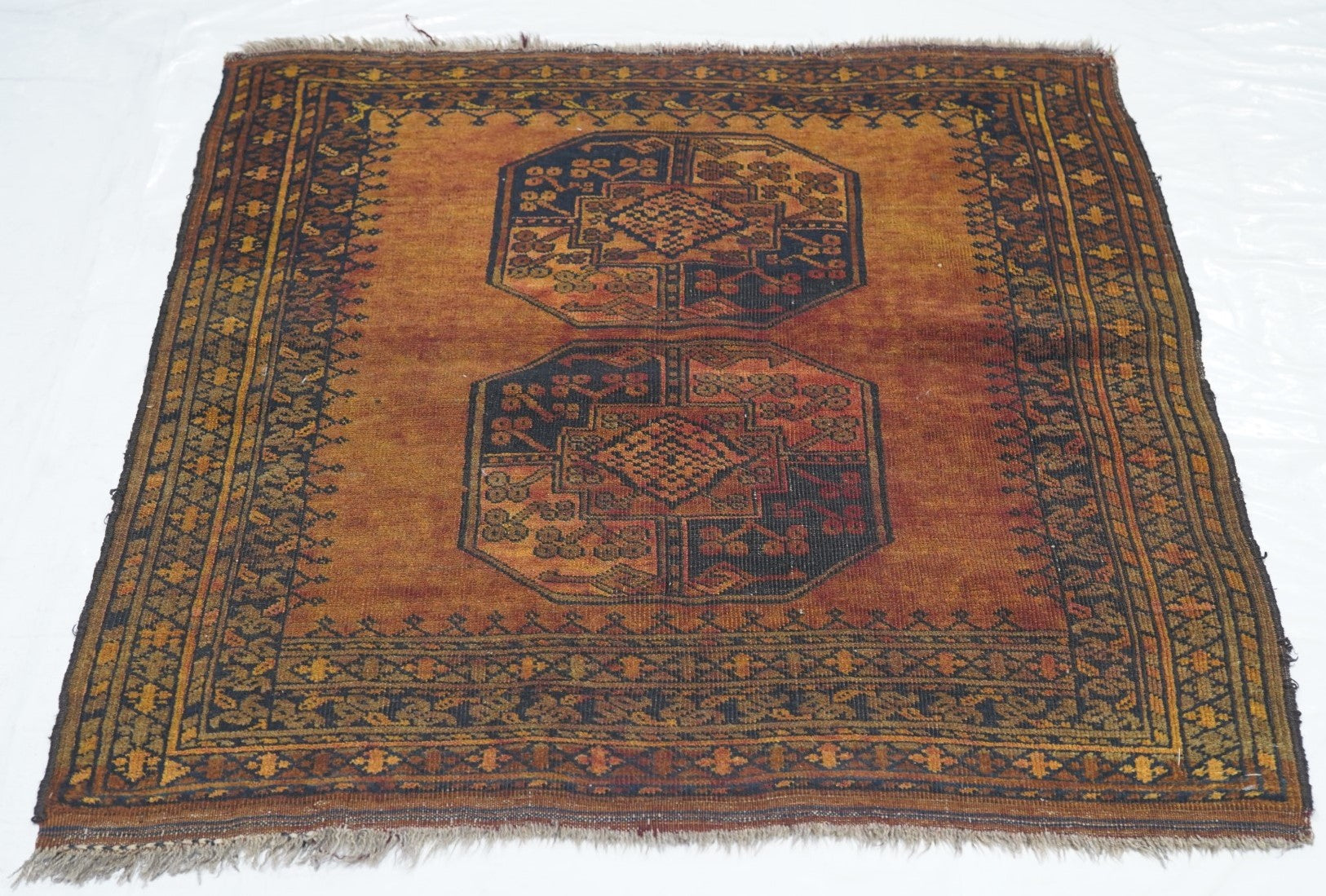 Vintage Afghan Rug 3'3'' x 3'9''