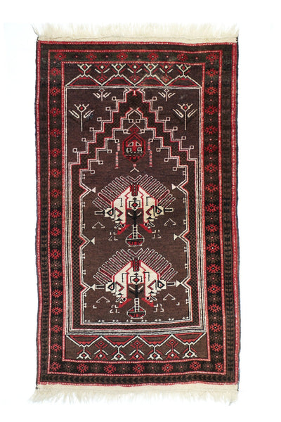 Vintage Tribal Afghan Rug 2'9'' x 5'0''