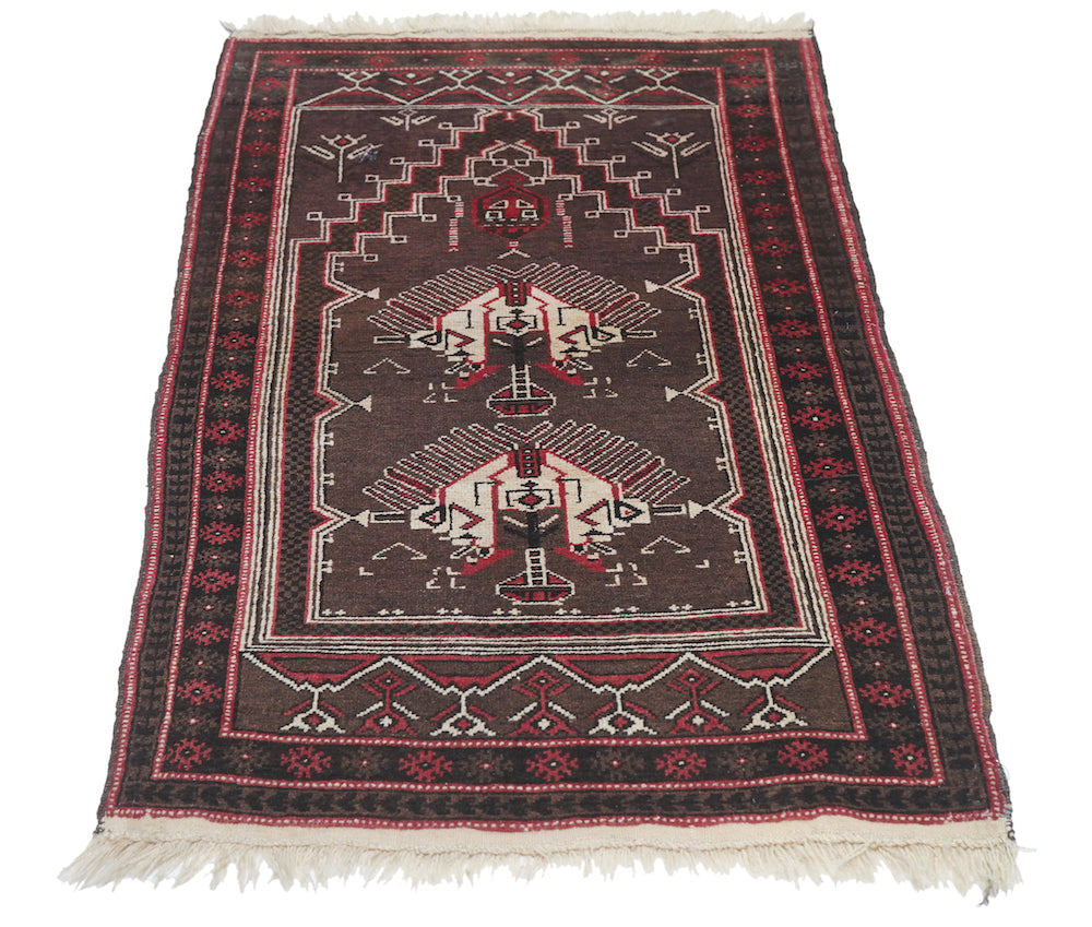 Vintage Tribal Afghan Rug 2'9'' x 5'0''