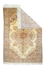 Extremely Fine Vintage Silk Turkish Herekeh Rug 6'5'' x 9'6''