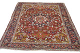 Antique Red Heriz Serapi Rug 4'10'' x 6'9''
