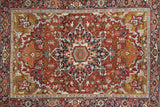 Antique Red Heriz Serapi Rug 4'10'' x 6'9''