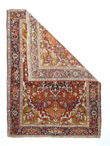 Antique Red Heriz Serapi Rug 4'10'' x 6'9''