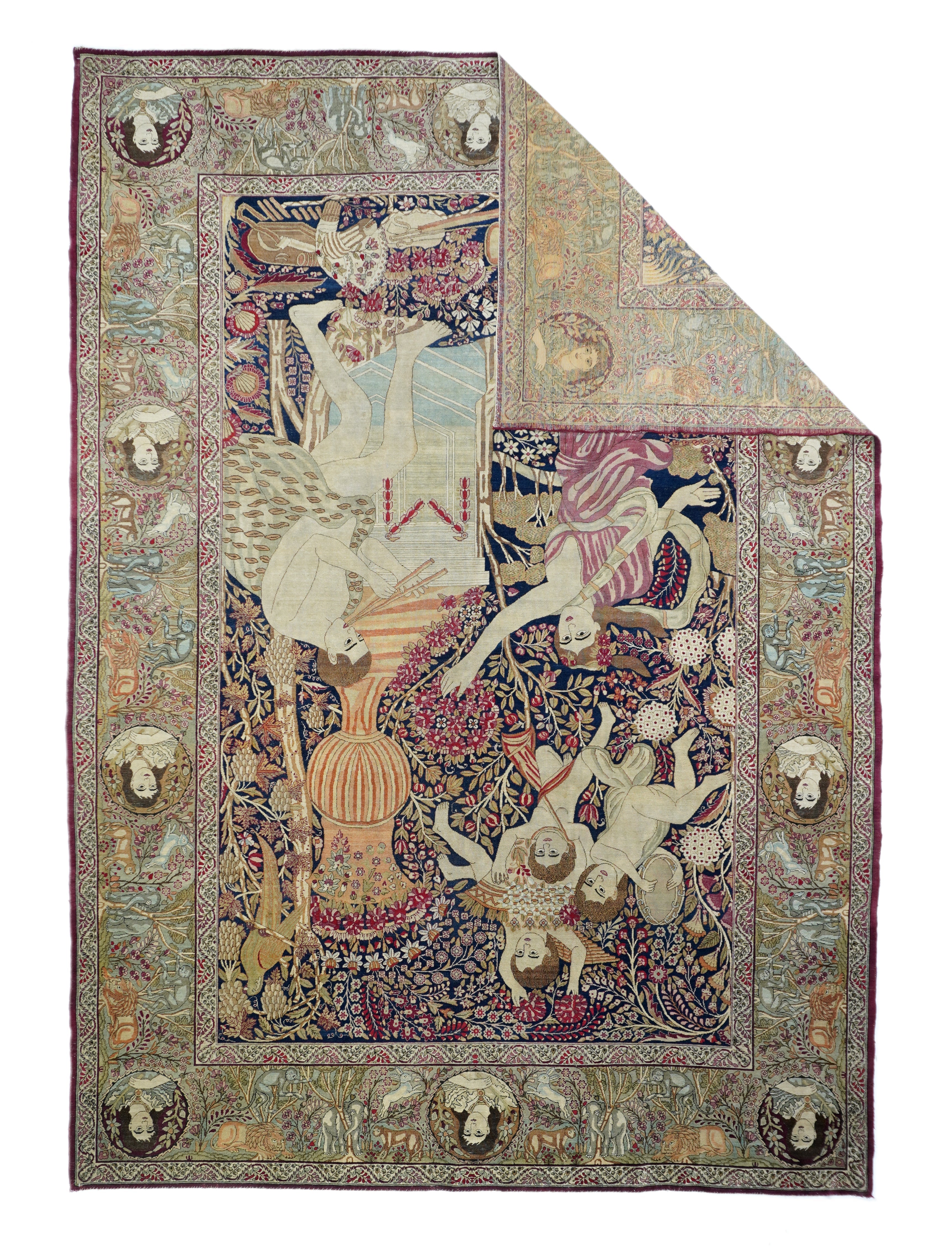 Antique Kerman Pictorial Rug 7'5'' x 10'4''