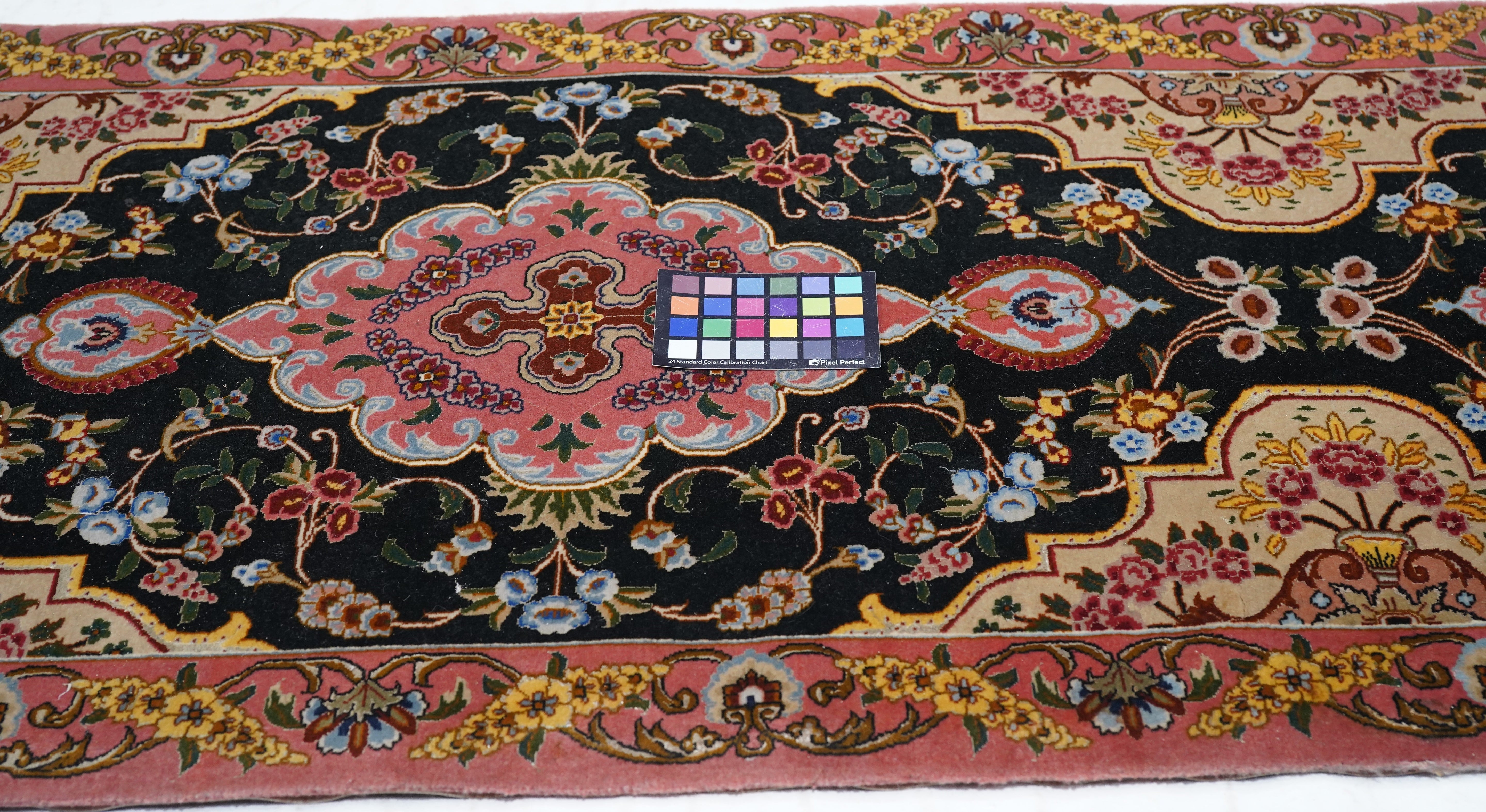 Extremely Fine Vintage  Tabriz Wool & Silk Runner 2'7'' x 10'3''