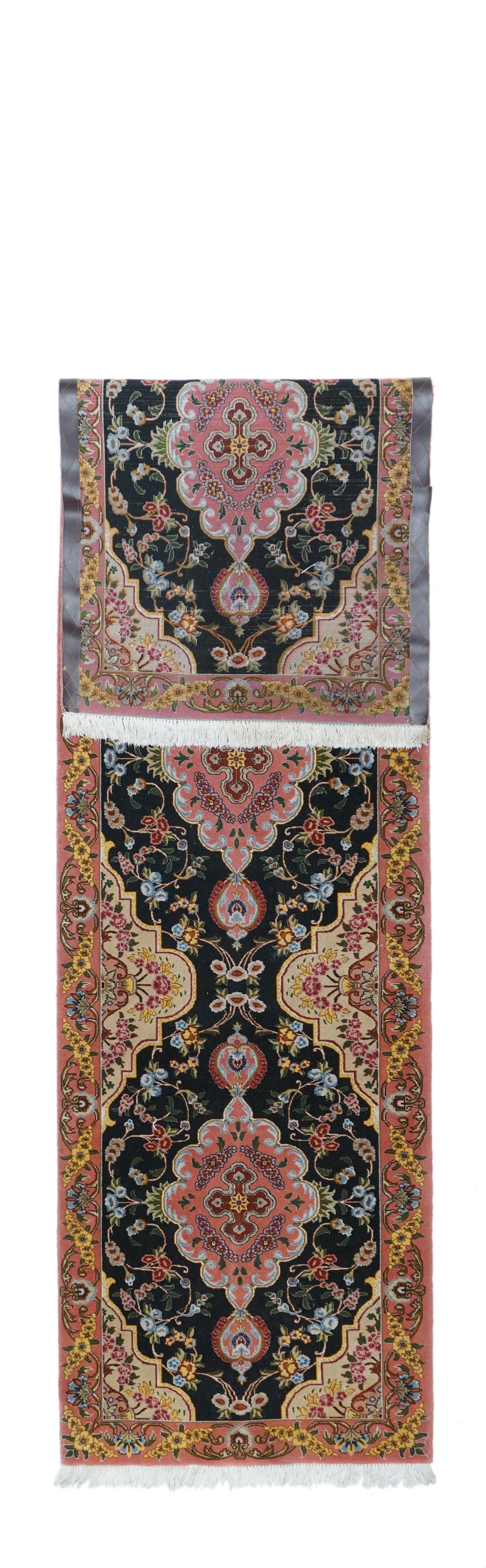 Extremely Fine Vintage  Tabriz Wool & Silk Runner 2'7'' x 10'3''