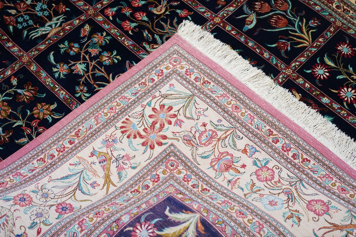 Extremely Fine Pure Silk  Qum Rug 4'5'' x 6'11''