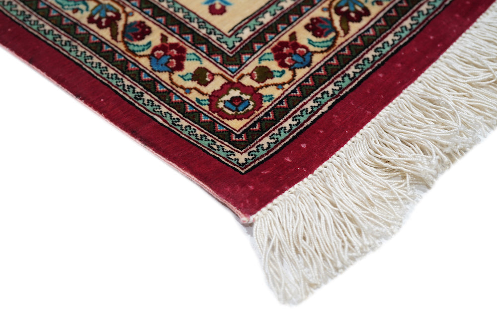 Extremely Fine Pure Silk  Qum Rug 4'5'' x 6'11''