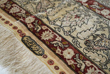 Extremely Fine Vintage Silk Turkish Herekeh Rug 3'8'' x 5'10''