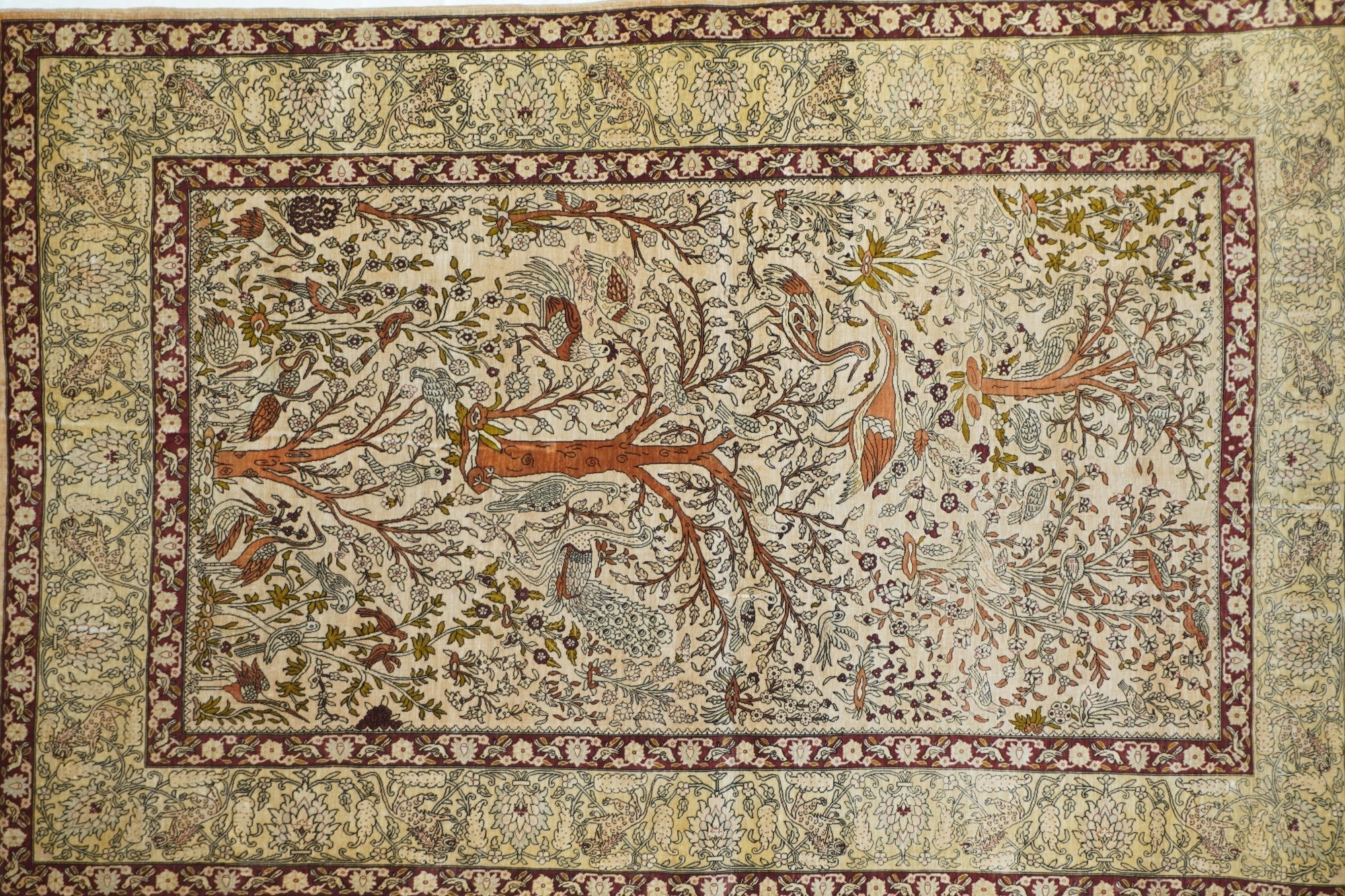 Extremely Fine Vintage Silk Turkish Herekeh Rug 3'8'' x 5'10''