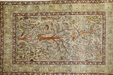 Extremely Fine Vintage Silk Turkish Herekeh Rug 3'8'' x 5'10''