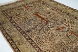 Extremely Fine Vintage Silk Turkish Herekeh Rug 3'8'' x 5'10''