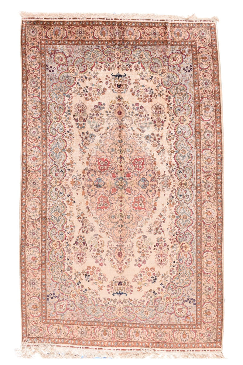 Extremely Fine Vintage Silk Turkish Herekeh Rug 6'5'' x 10'4''