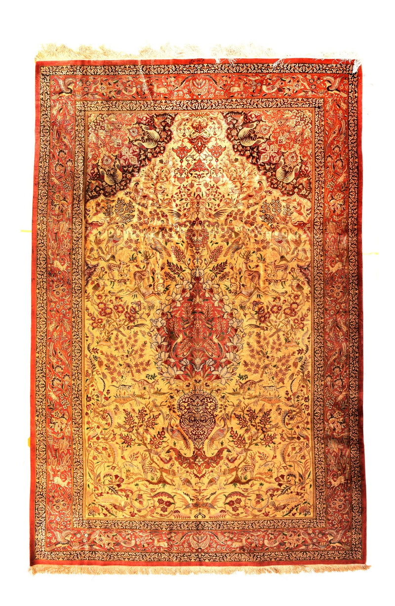 Extremely Fine  Silk Qum Rug 6'4'' x 9'9''